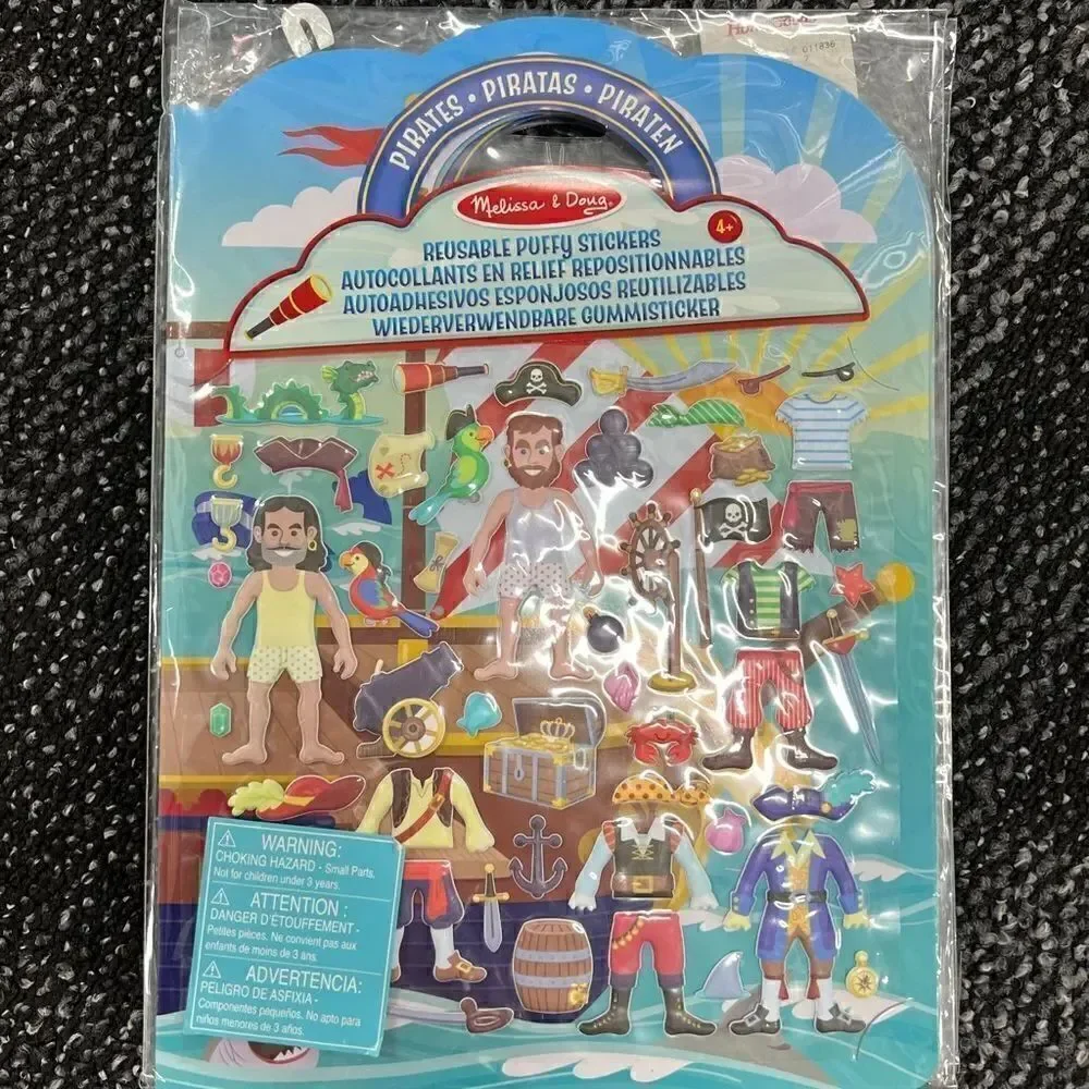 Melissa and Doug Puffy Sticker Play Set Pirate 51 Stickers X3 Bundle
